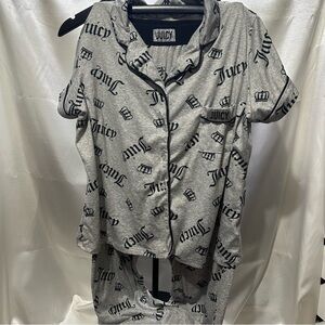 Juicy Couture Gray Logo Pajama Set